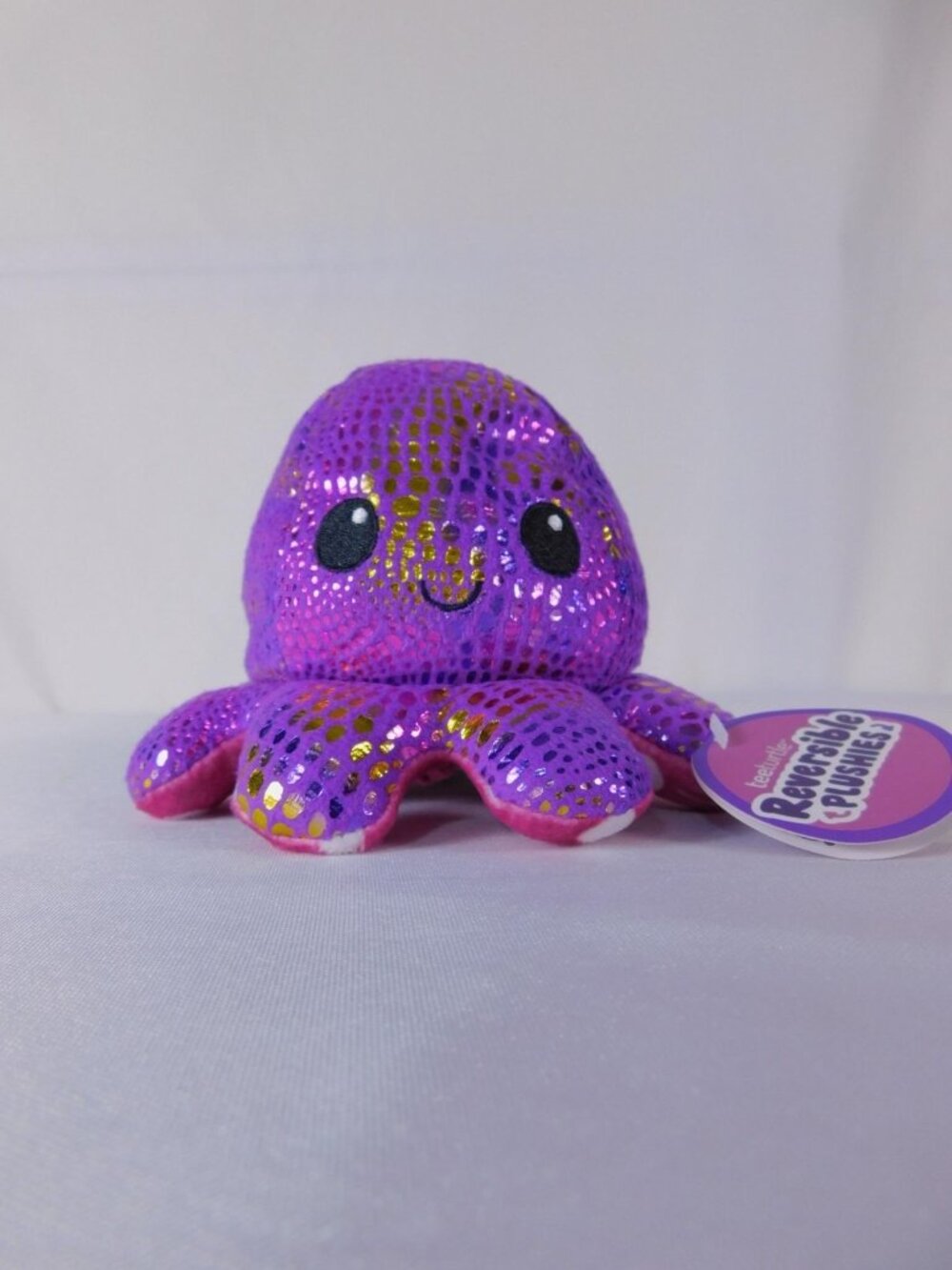TeeTurtle Reversible Octopus Plush Pink Purple Mini Stuffed Toy Double Sided